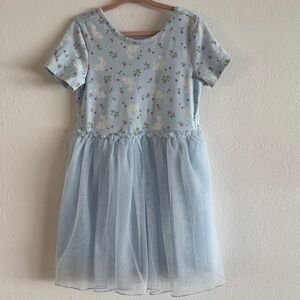 Cat and Jack Blue Girls Dress with bunny floral print